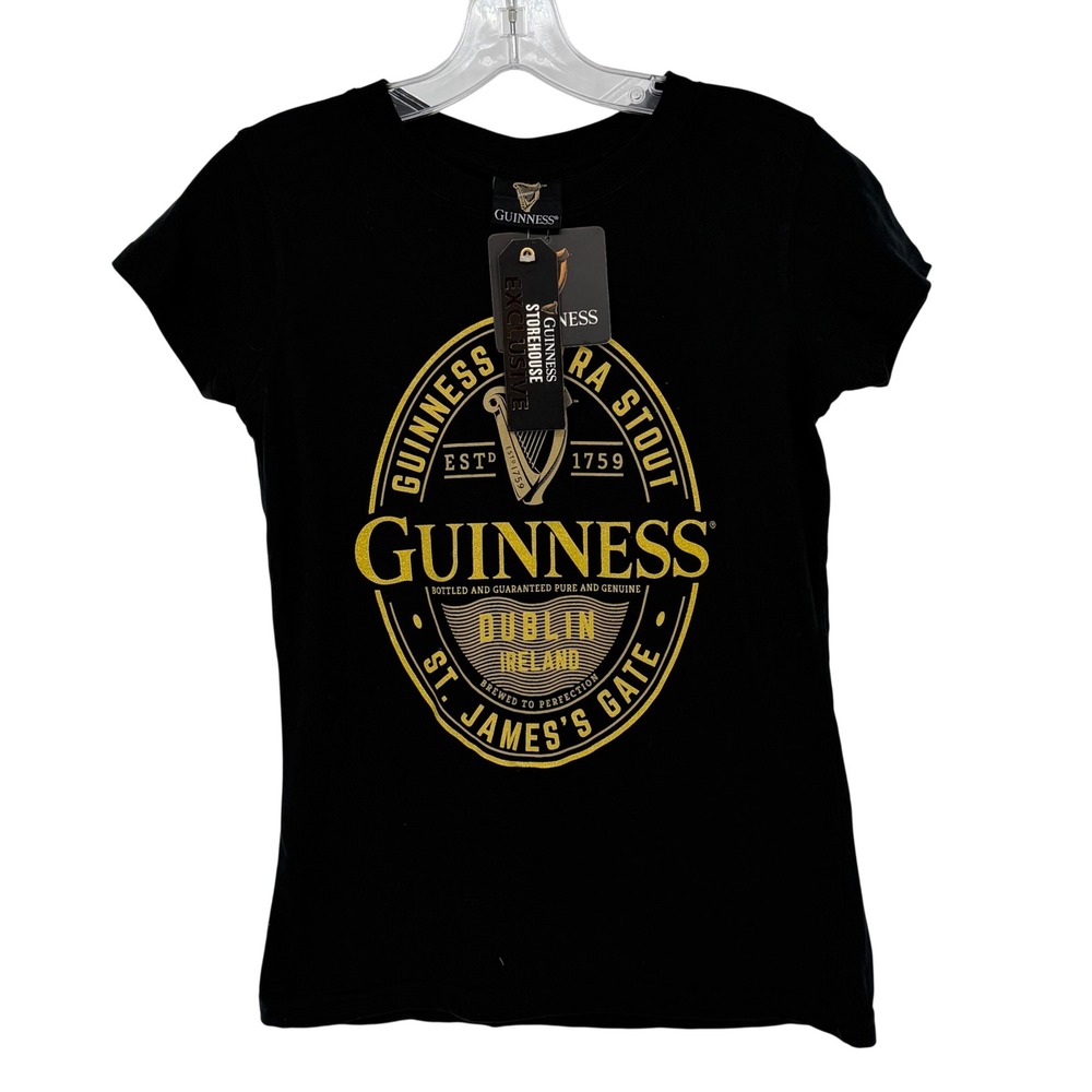 Guinness Extra Stout Dublin Ireland Tee Women Small Black Storehouse Exclusive